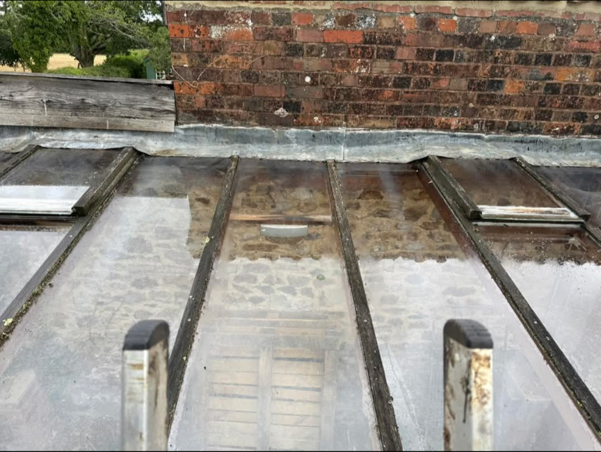 Pressure washing patio